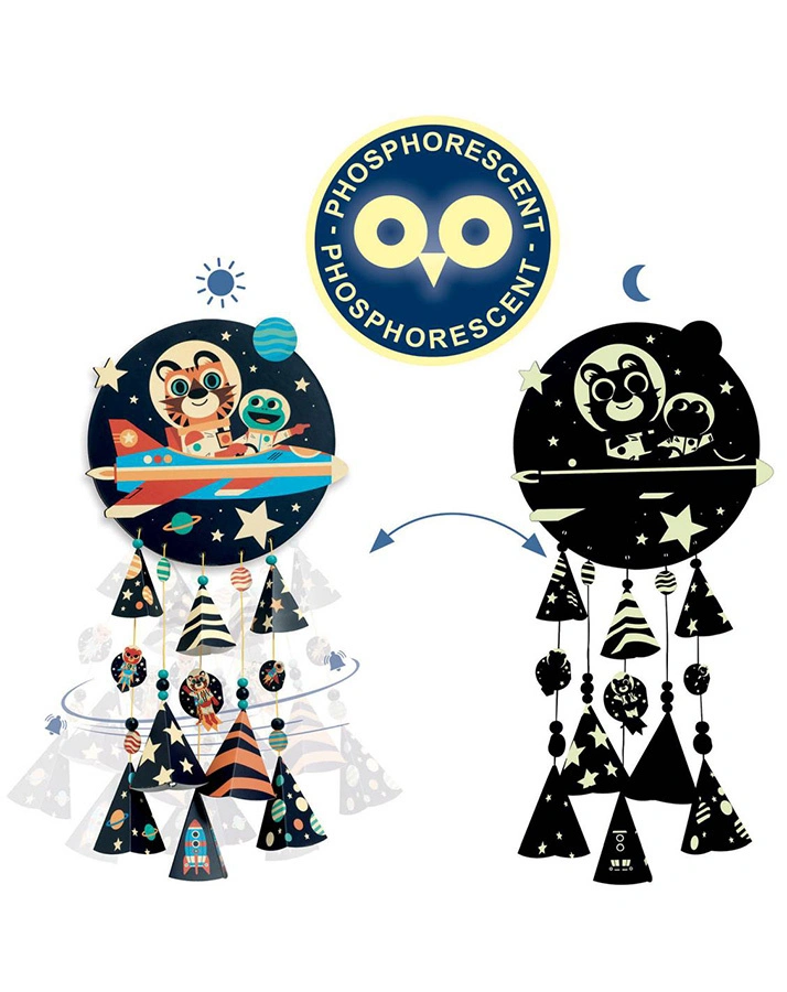 Windspiel-Bastelset DO IT YOURSELF – STARS – GLOW IN THE DARK
