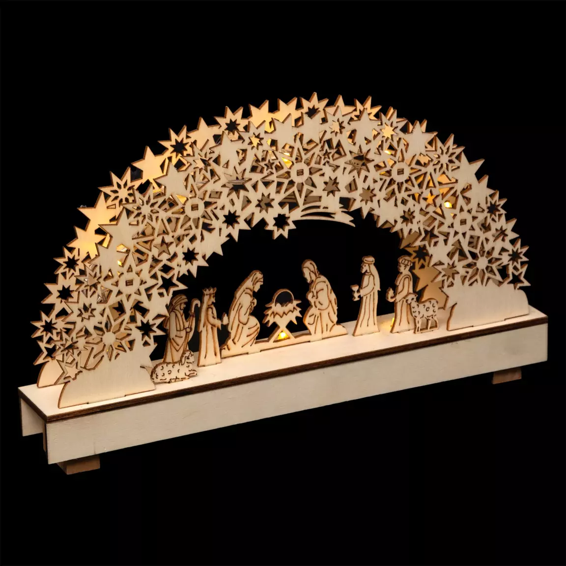 Crèche de Noël complète et lumineuse (H19 cm) Sainte-Amélie