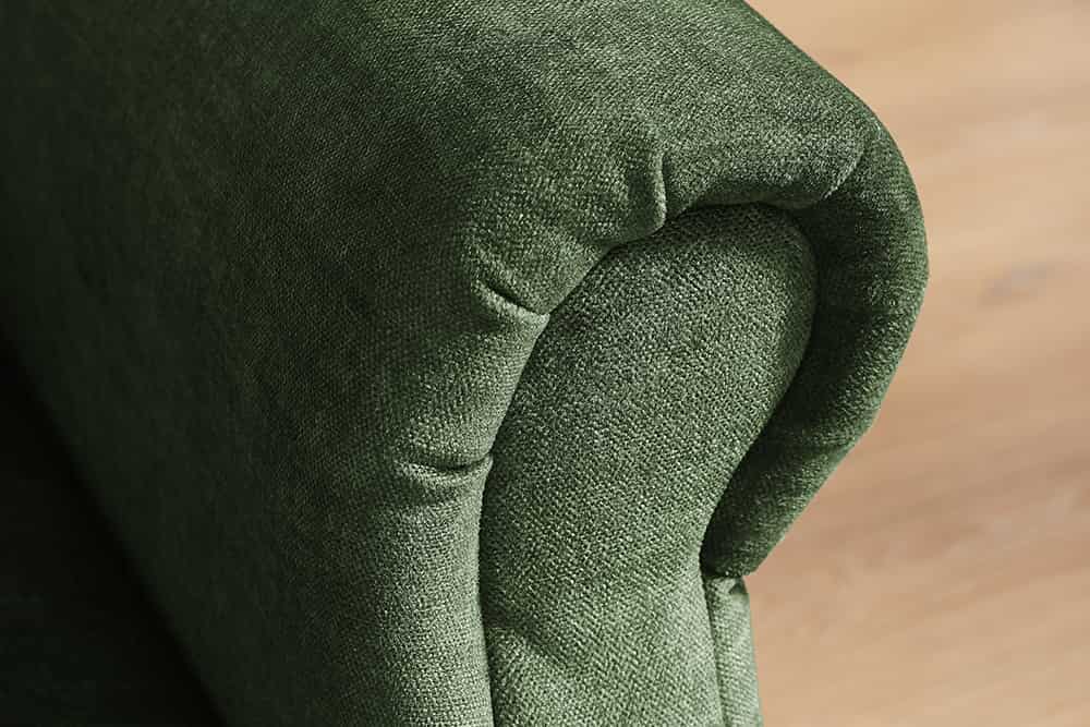 3-Sitzer Sofa MAISON BELLE AFFAIRE 220cm moosgrün Vogue Velours Samt Schlaffunktion