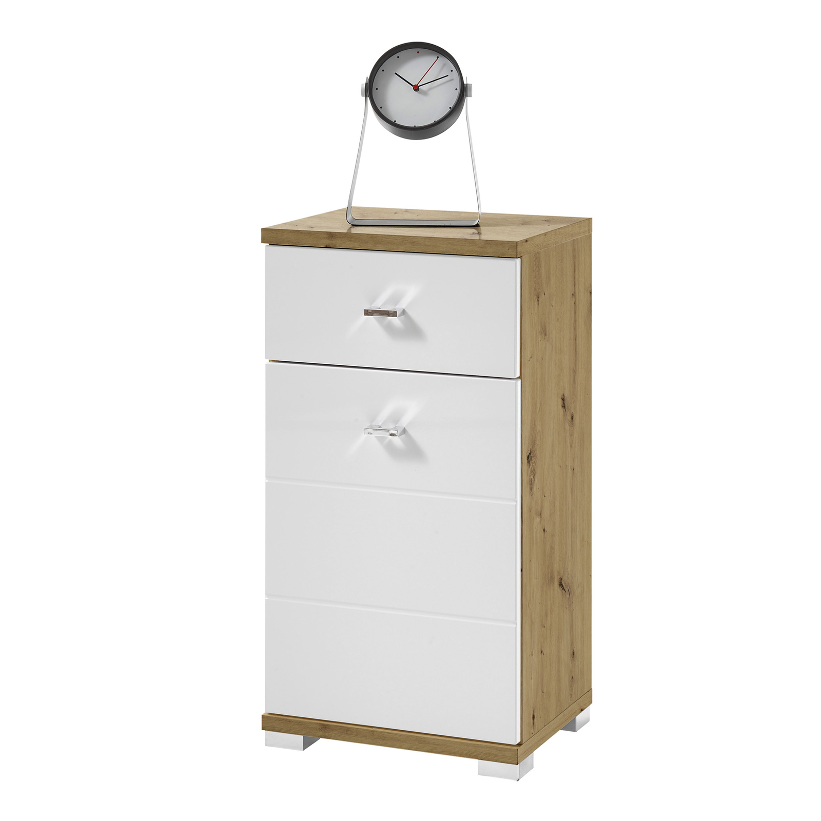 Unterschrank - weiß - Artisan Eiche - 38 cm breit