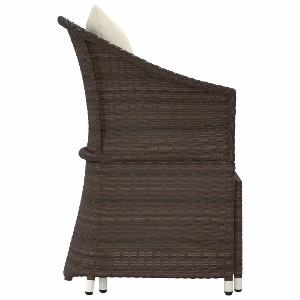 Salon de jardin meuble d'extérieur ensemble de mobilier 2 pièces avec coussins marron résine tressée