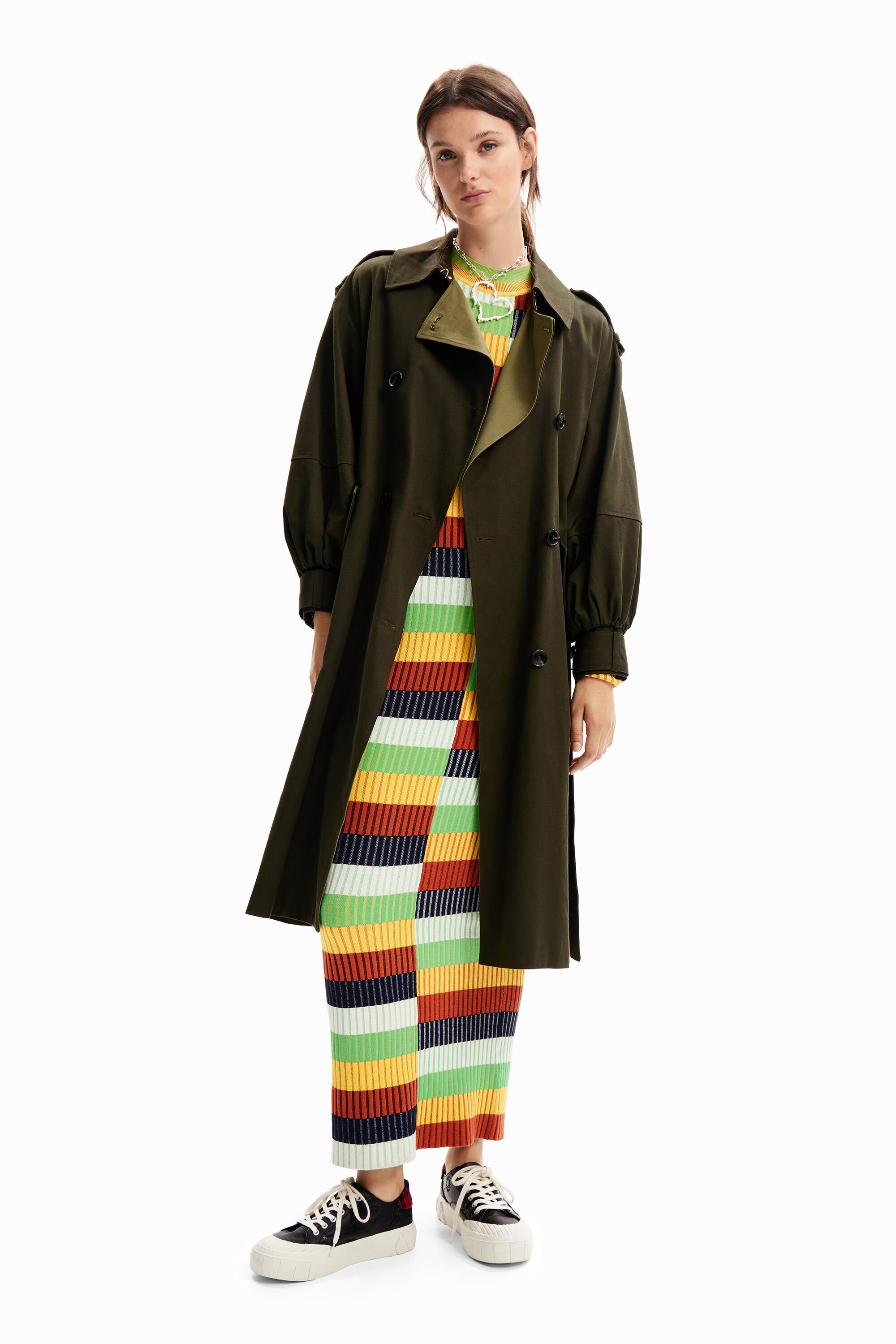 Gabardine oversize ceinture