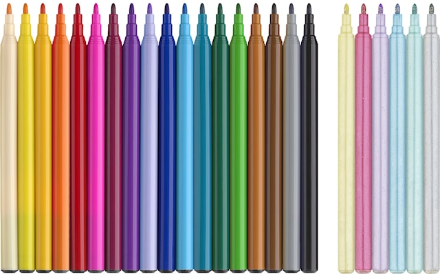 Tusjpenner Castle Unicorn 18+6 glitterpenner Faber Castell