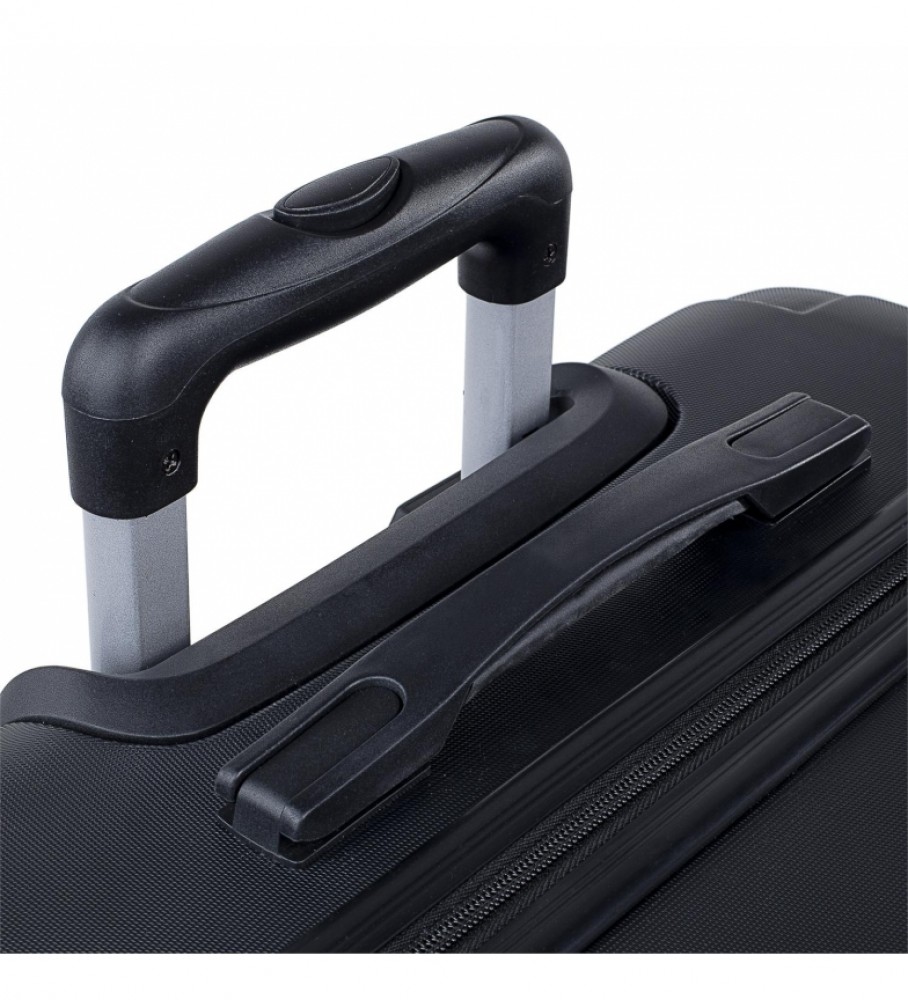 Mala de viagem rígida média ITACA com 4 rodas 771160 preta - 63x42x24cm -