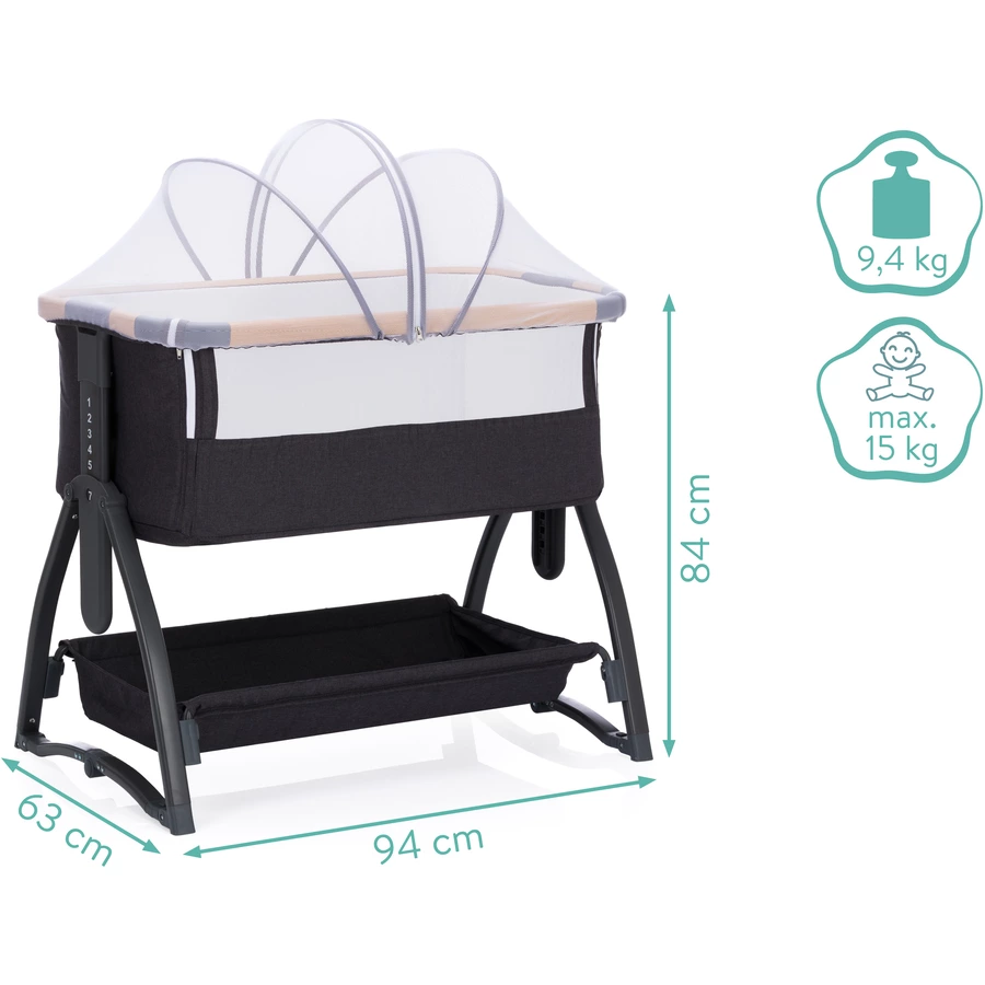 fillikid Beistellbett Scandic grau melange