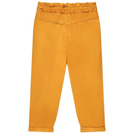 Pantalon style chino uni pour bébé fille - Moutarde