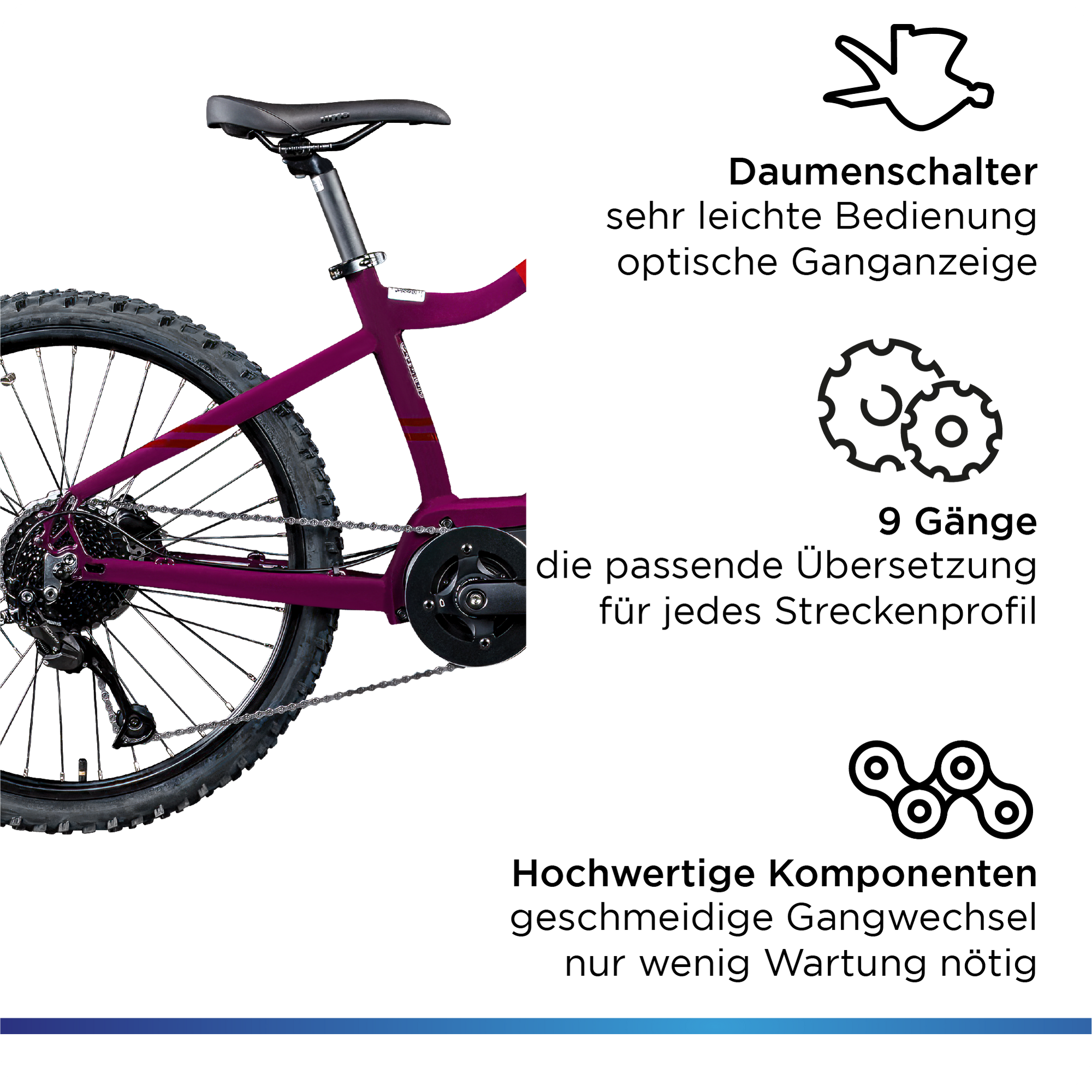 Zündapp Z240 E Bike Mountainbike 24 Zoll EMTB 130-145 cm Jugendliche ab ca. 8 Jahre Pedelec Fahrrad 9 Gang Mittelmotor lila