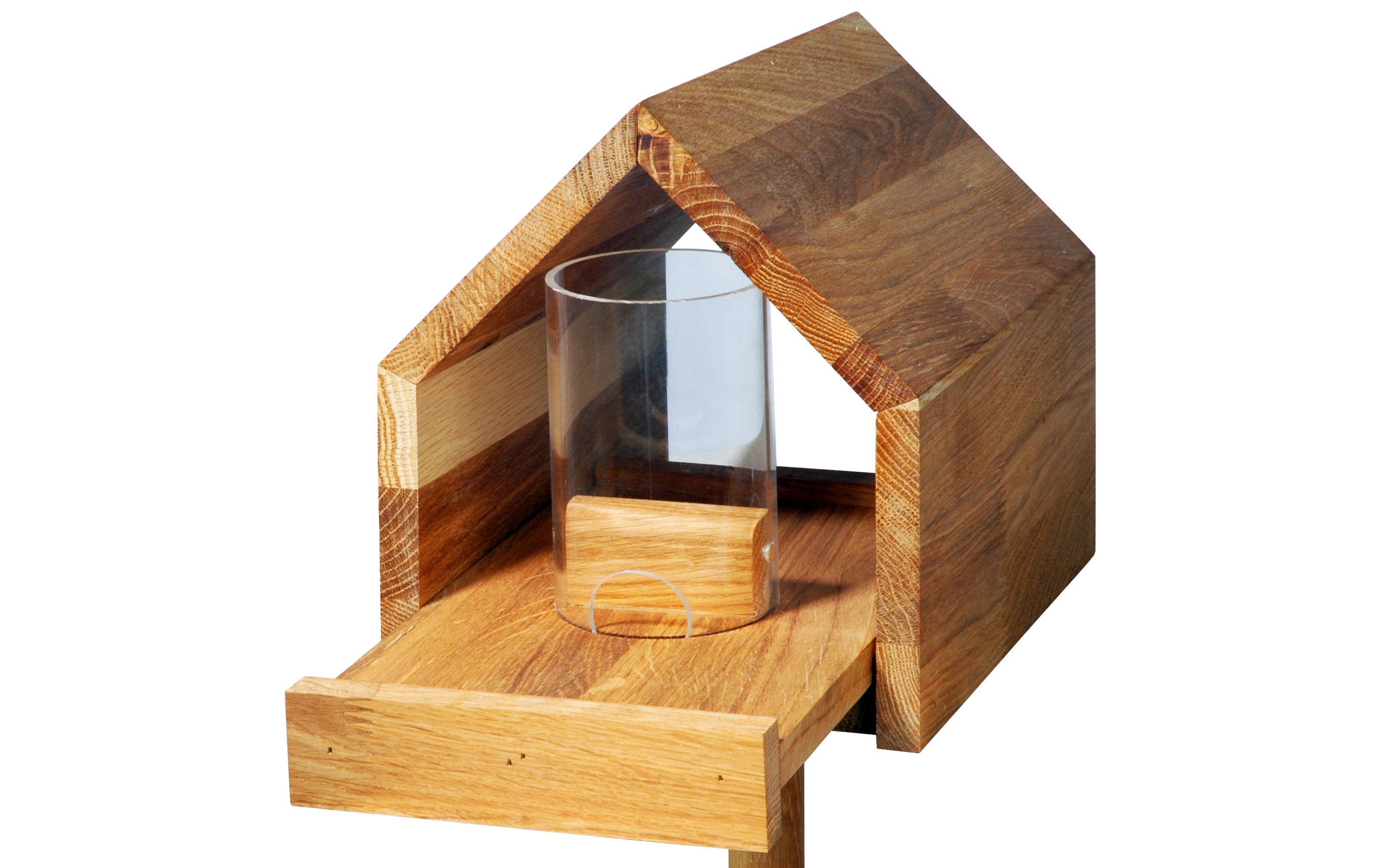 Vogelfutterhaus Bauhaus I, 20.5 x 28 x 23.5 cm, HolzVogelhaus mit Ständer