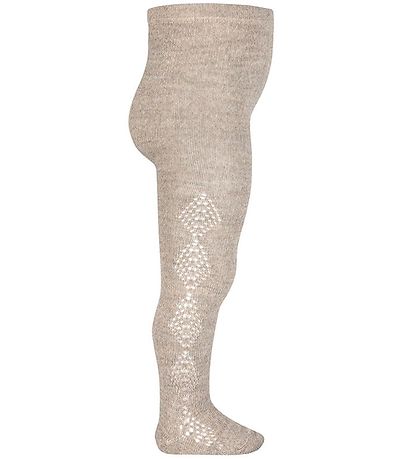 Condor Strumpfhosen m. Lochmuster - Wolle/Acryl - Beige