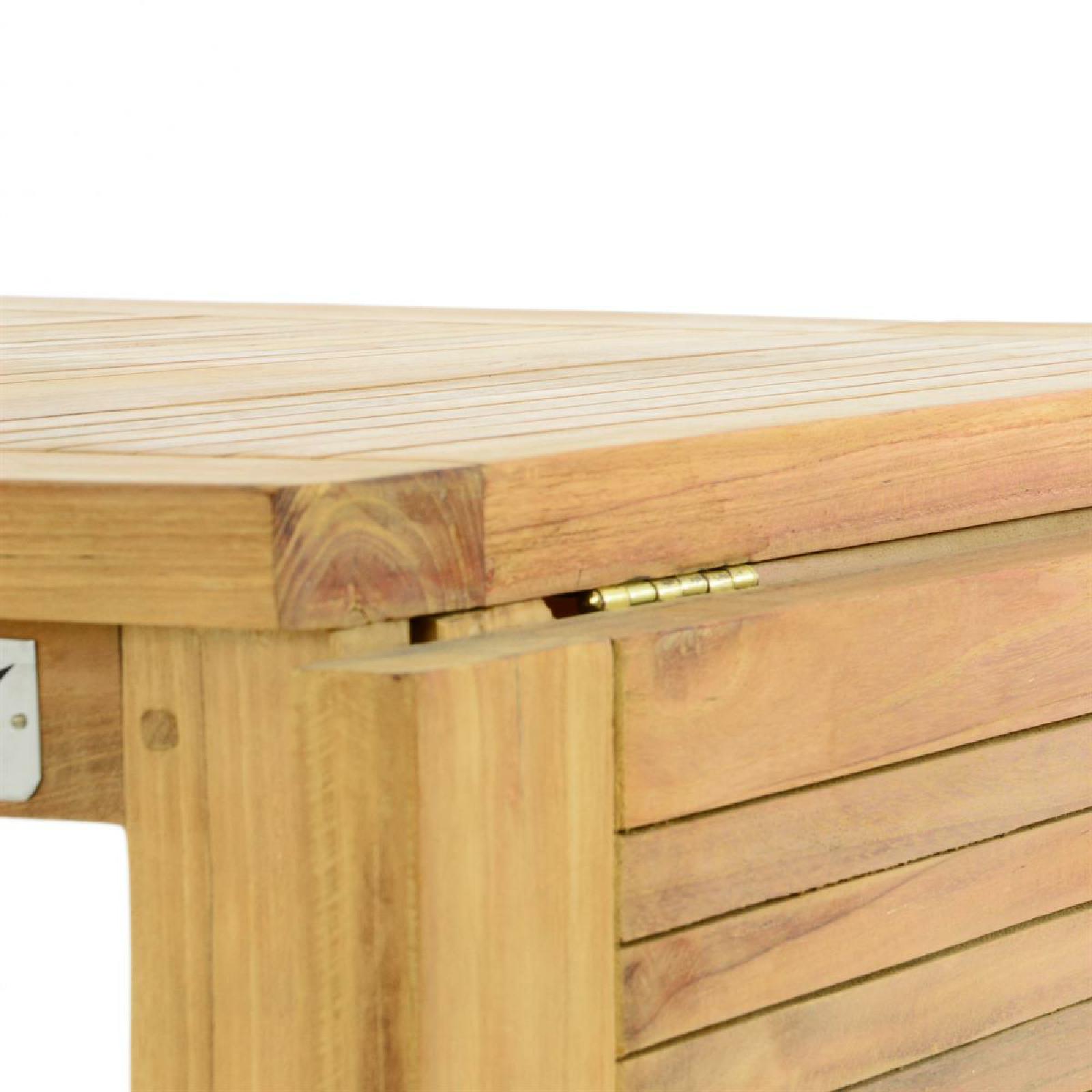 VCM Balkontisch Gartentisch Tisch Klapptisch Holz Teak behandelt 130x65cm