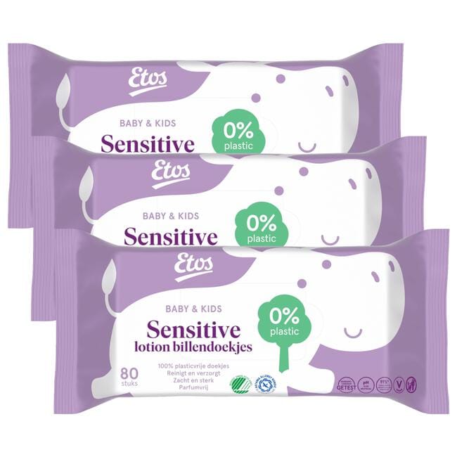 Etos Baby & Kids Sensitive Lotion Billendoekjes 3x80 stuks