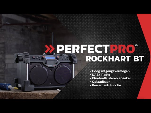 PerfectPro ROCKHART RH4 Bouwradio - FM RDS - DAB  - Bluetooth - AUX In - Oplaadbaar (ingebouwde Lithium accu)