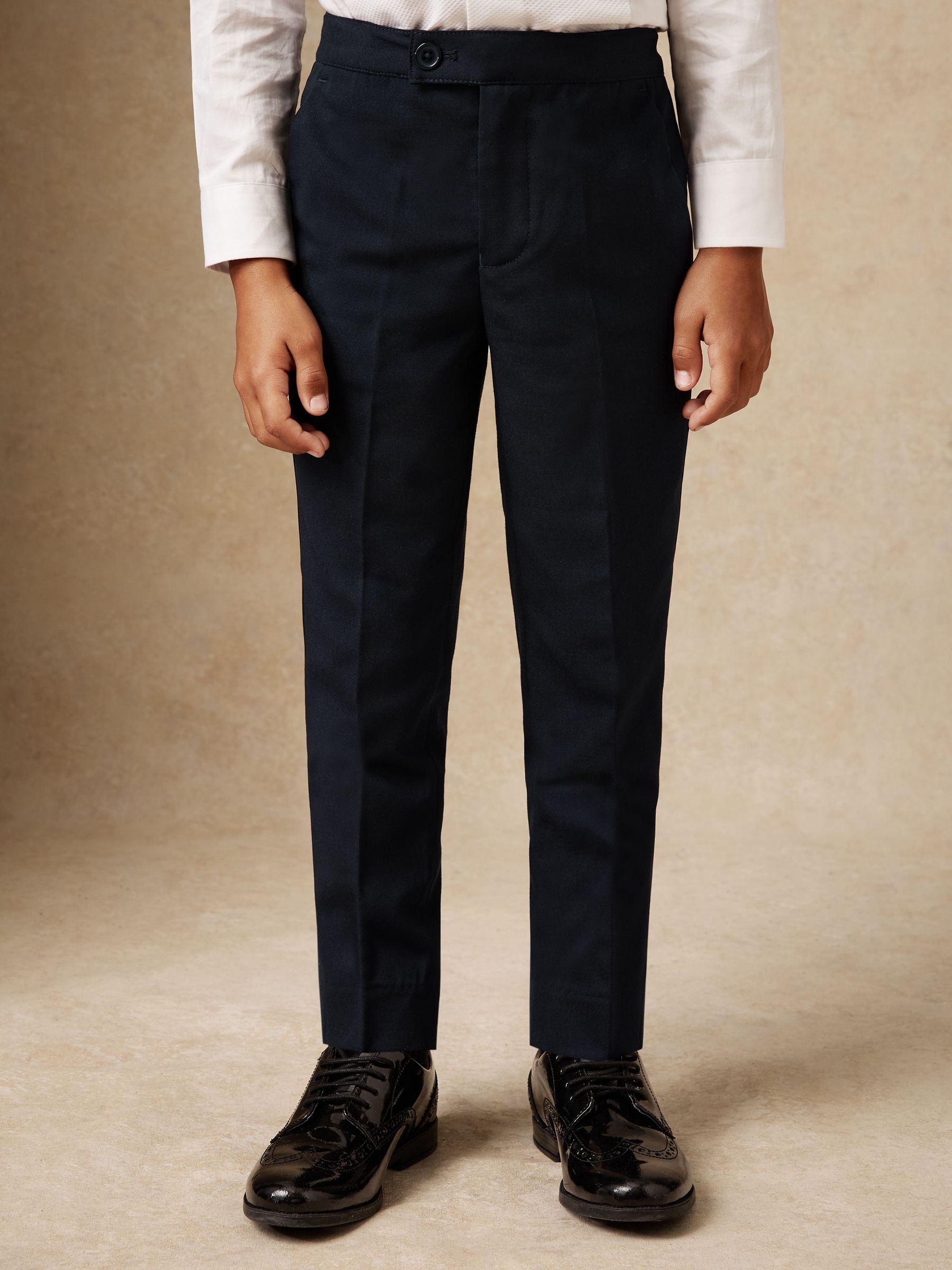Marineblauw - Reiss Knightsbridge Tuxedo broek van satijn met strepen