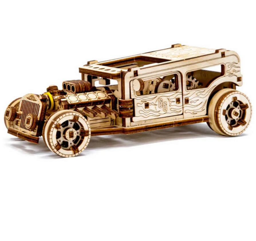 Tiny Adventures – Hot Rod HolzbausatzHot Rod Modellbausatz mit Rückzugsmechanismus