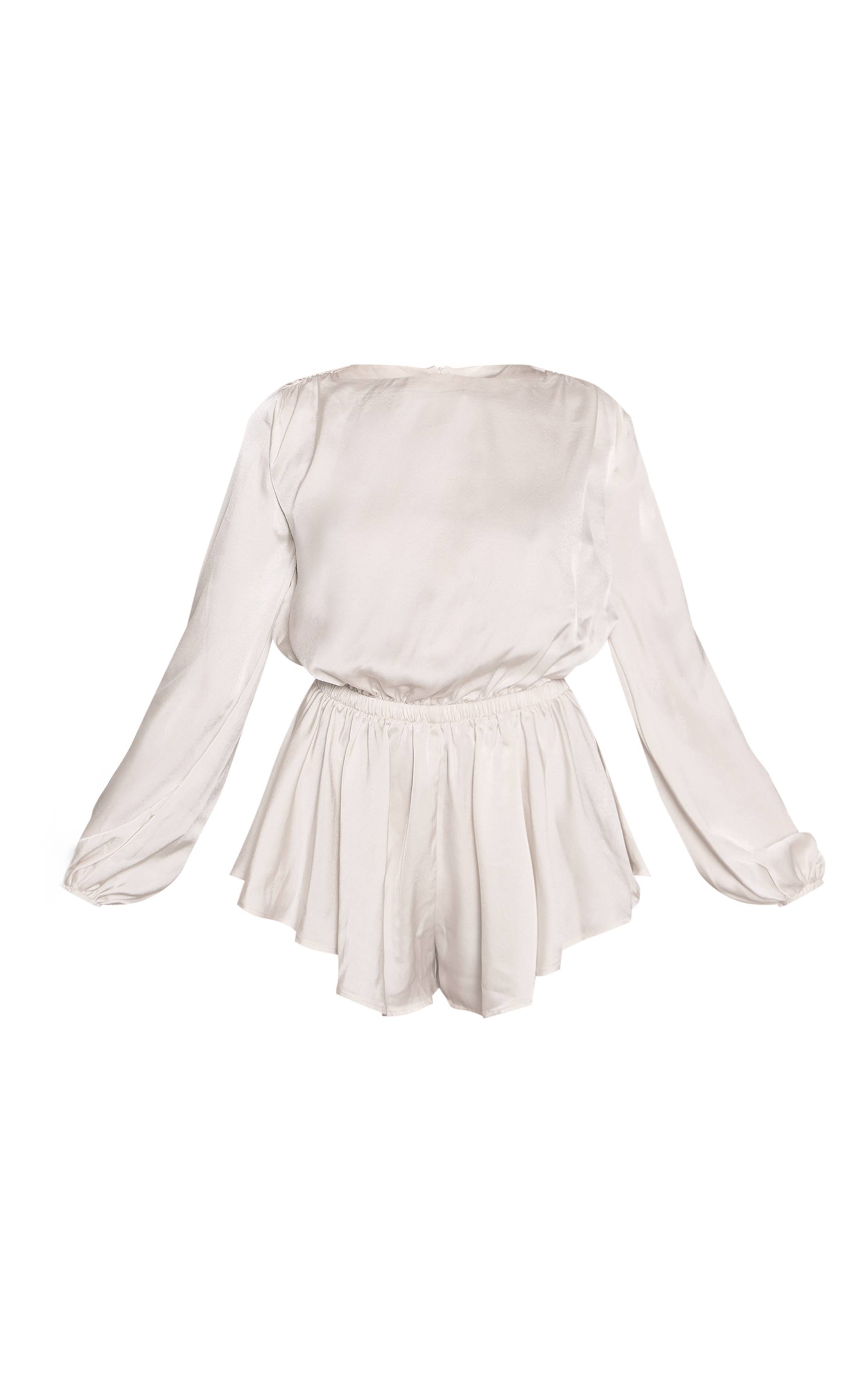 Crème Combinaison-short À Manches Ballon