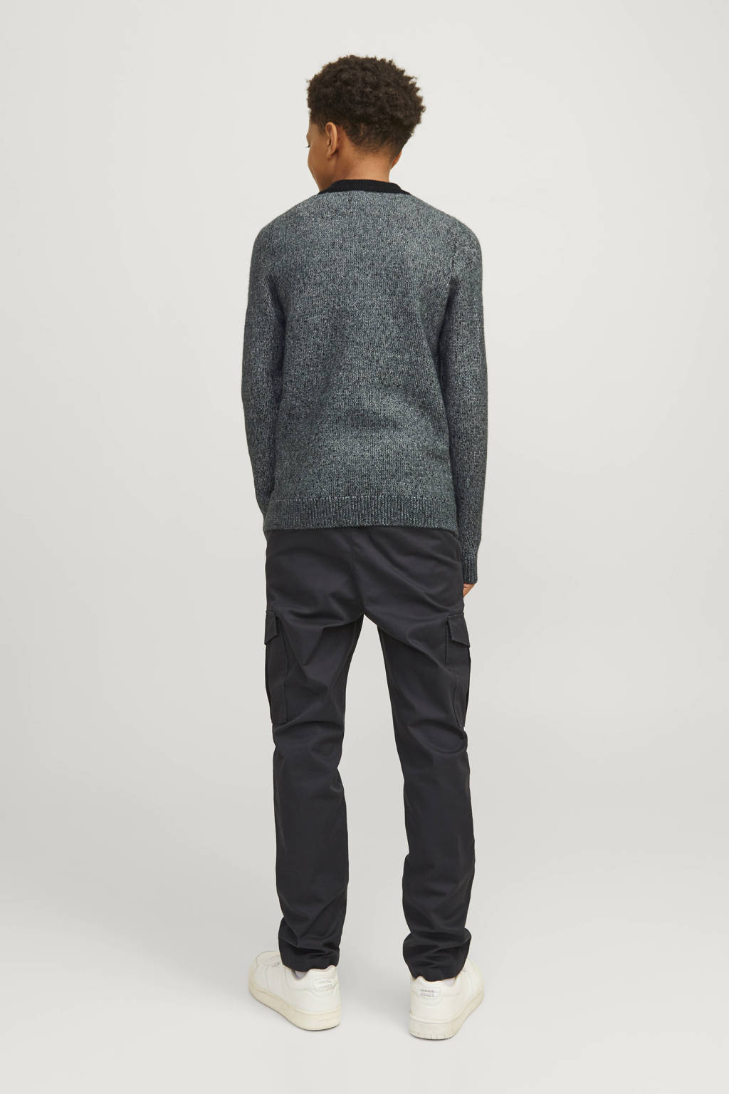 JACK & JONES gebreide trui donkerblauw melange