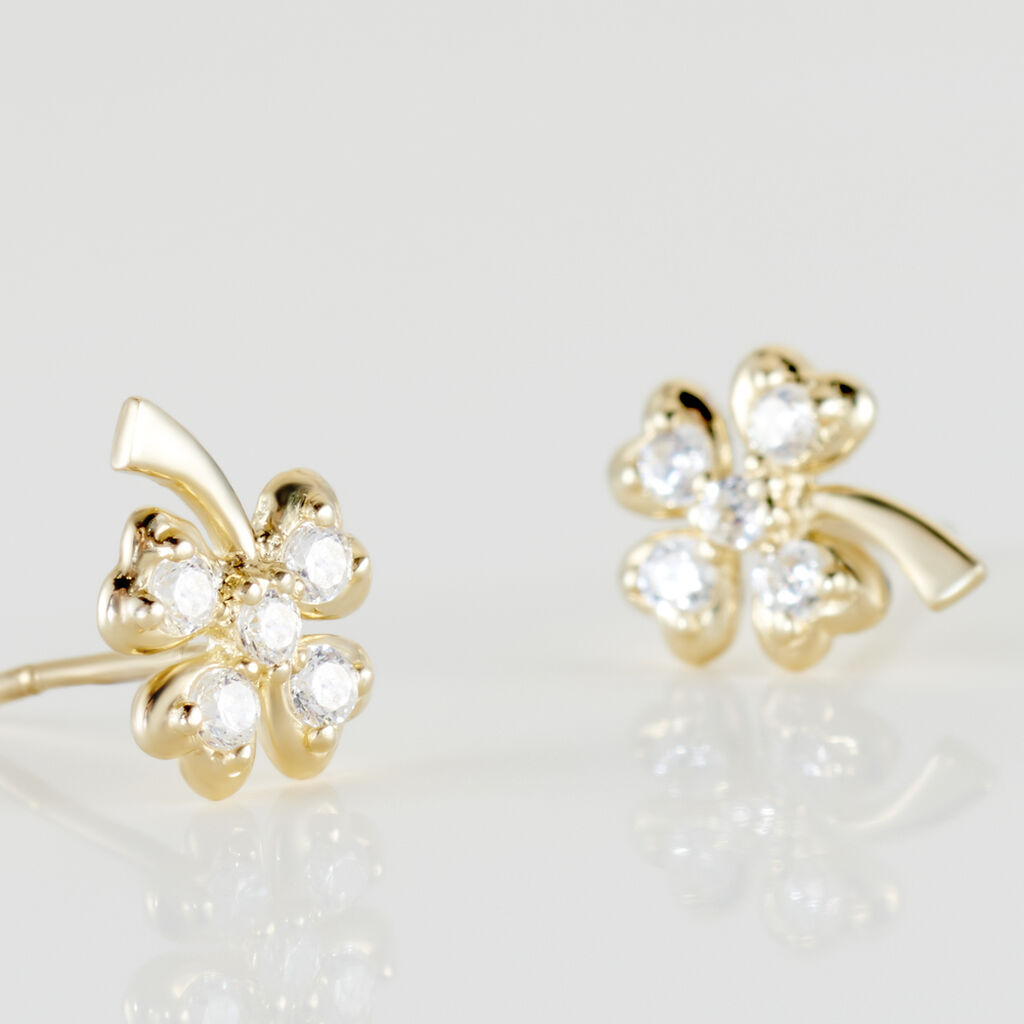 Boucles D'oreilles Or Jaune Verdiane Oxydes