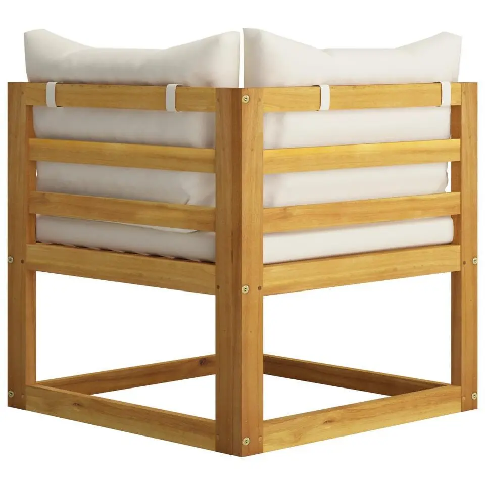 vidaXL - Loungeset - Crème - Acaciahout - 7 stuks - Met kussens