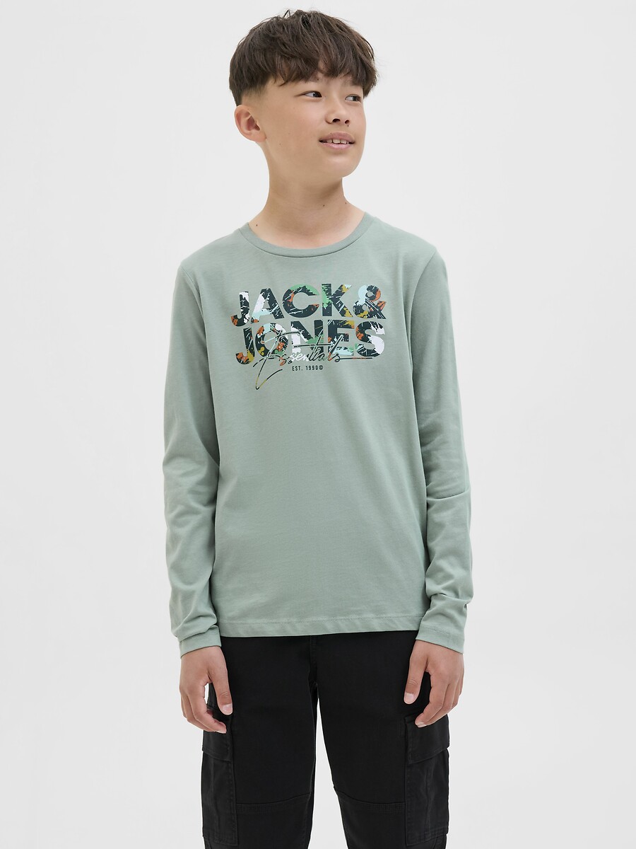 JACK & JONES JUNIOR<br>Camiseta de manga comprida para crianças de 10 a 16 anos