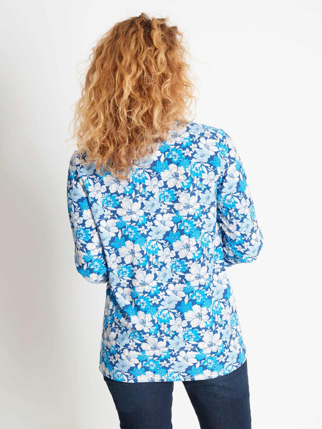 Blouse encolure ronde, manches 3/4