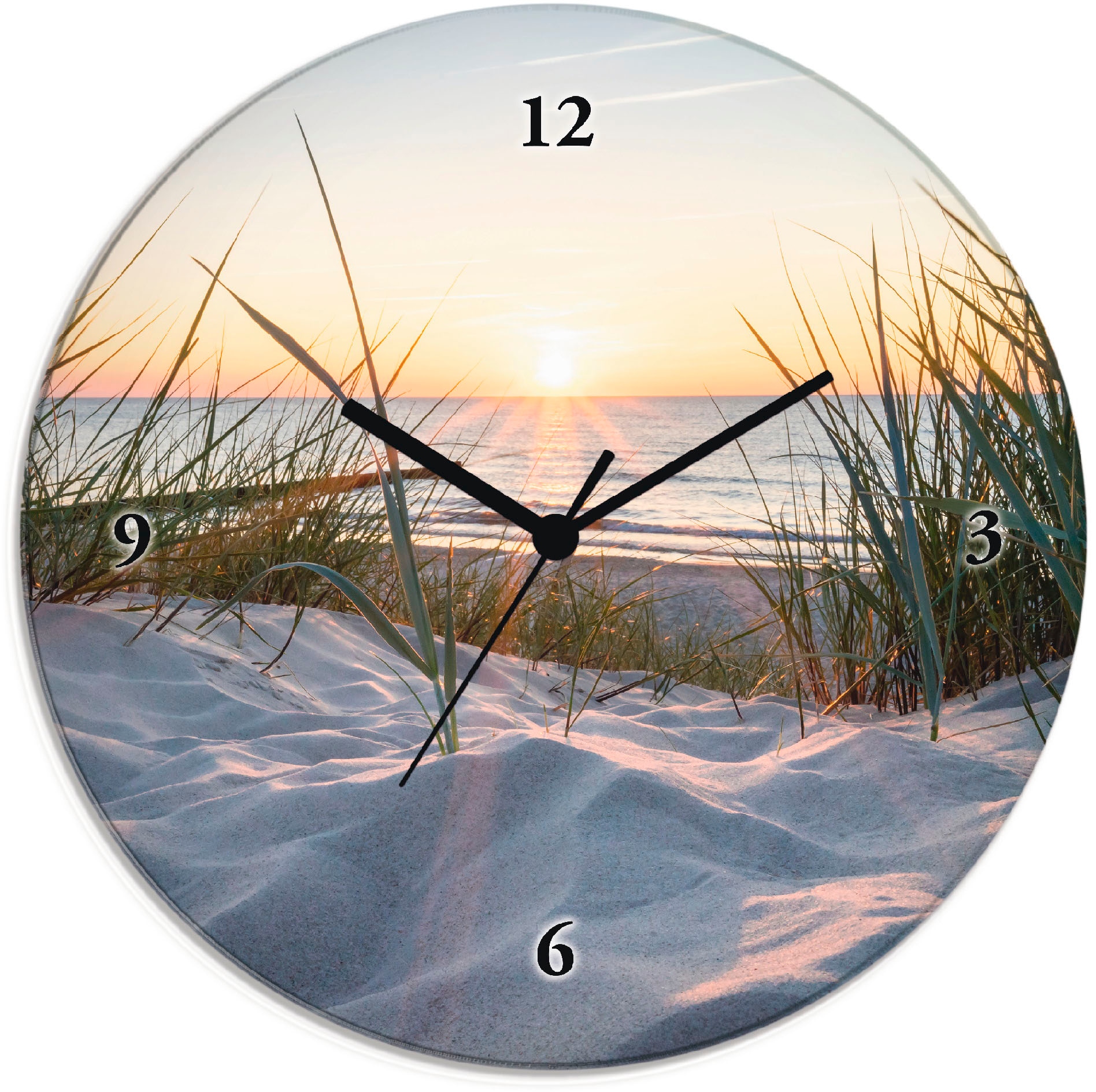 Artland Wanduhr »Ostseestrand« wahlweise mit  Quarz- oder Funkuhrwerk, lautlos ohne Tickgeräusche