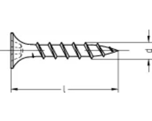 Gipsplaatschroef, zelftappende schroef, verzonken kop met kruiskopaandrijving, 3,9 x 19 mm, gefosfateerd, 1000 stuks