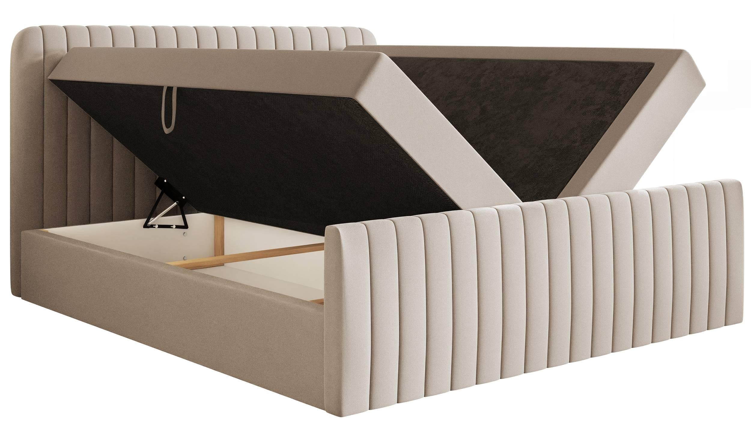 NADUVI Collection Boxspring Adrien chenille met opbergvak 160x200