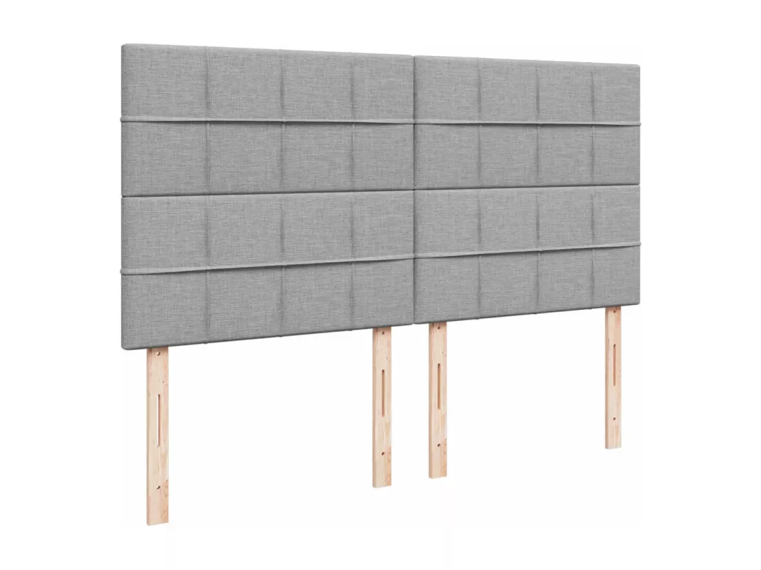 Sommier à lattes de lit avec matelas Gris clair 180x200cm Tissu