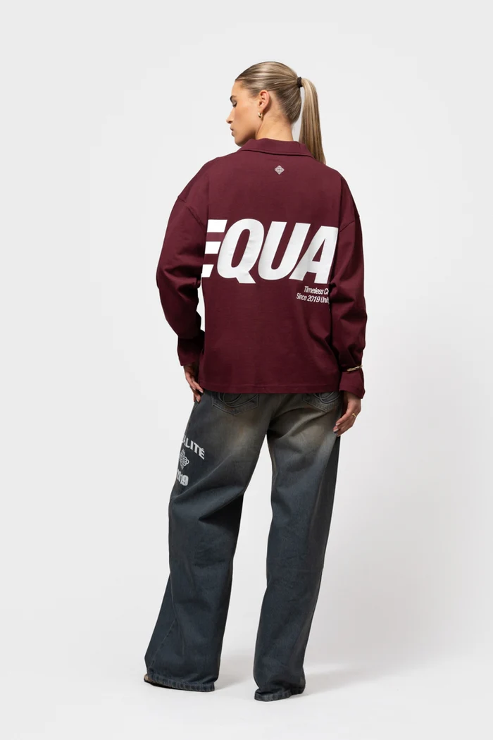 Equalite Elia Longsleeve Polo Dames Donkerrood