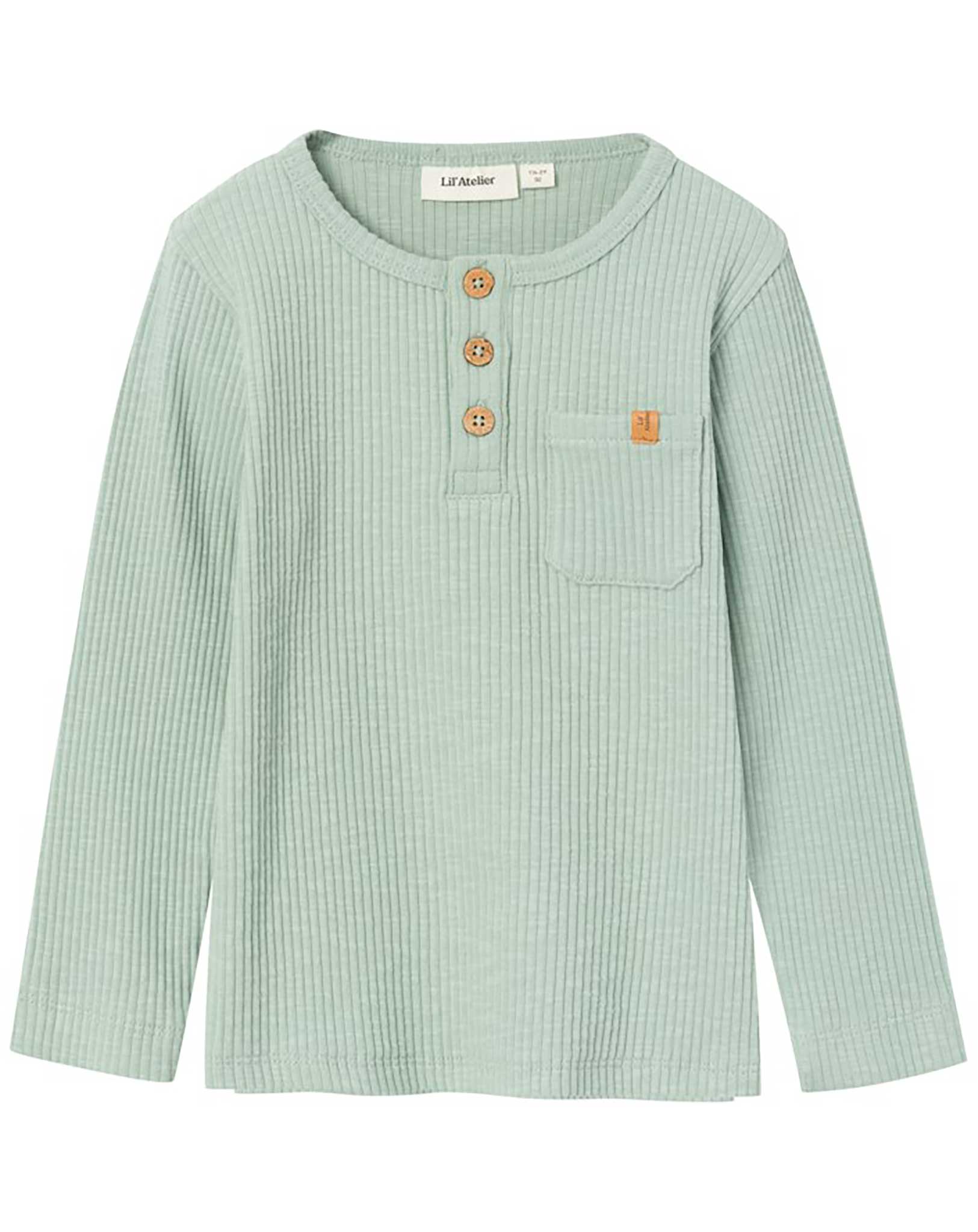 Langarmshirt NMMRAJO BUTTONS in jadeite
