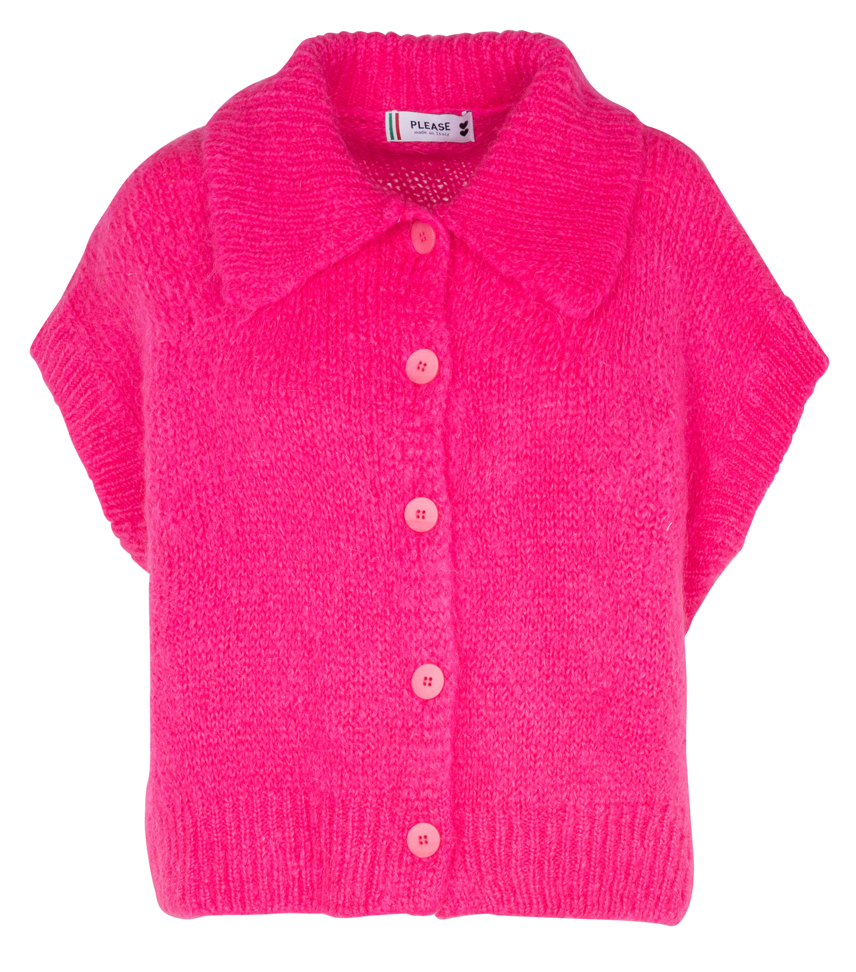 Gilet col classique ample | Rose