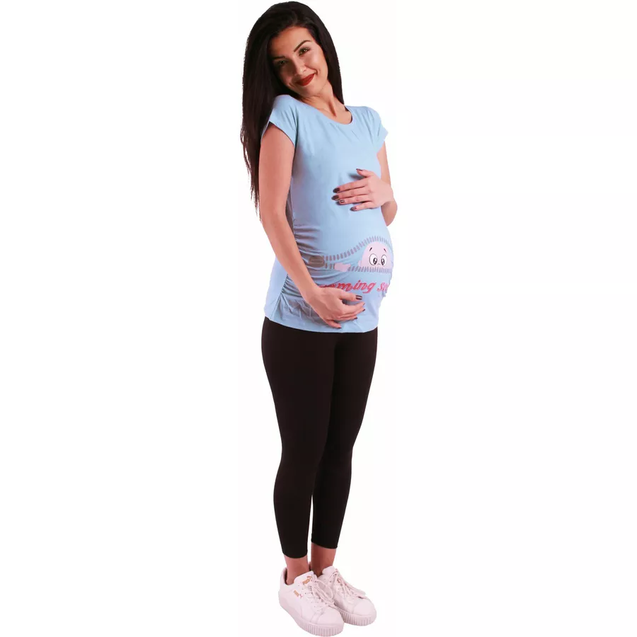M.M.C. Umstandsshirt Coming Soon mit Motiv Babyblau