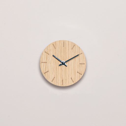 Hemverk Bord- & Vægur, Light Oak/Black, Ø12 cm