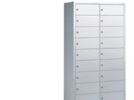 Laptopskab, CP Evolo, 180 x 81 x 50 cm, 20 rum, med base, grå