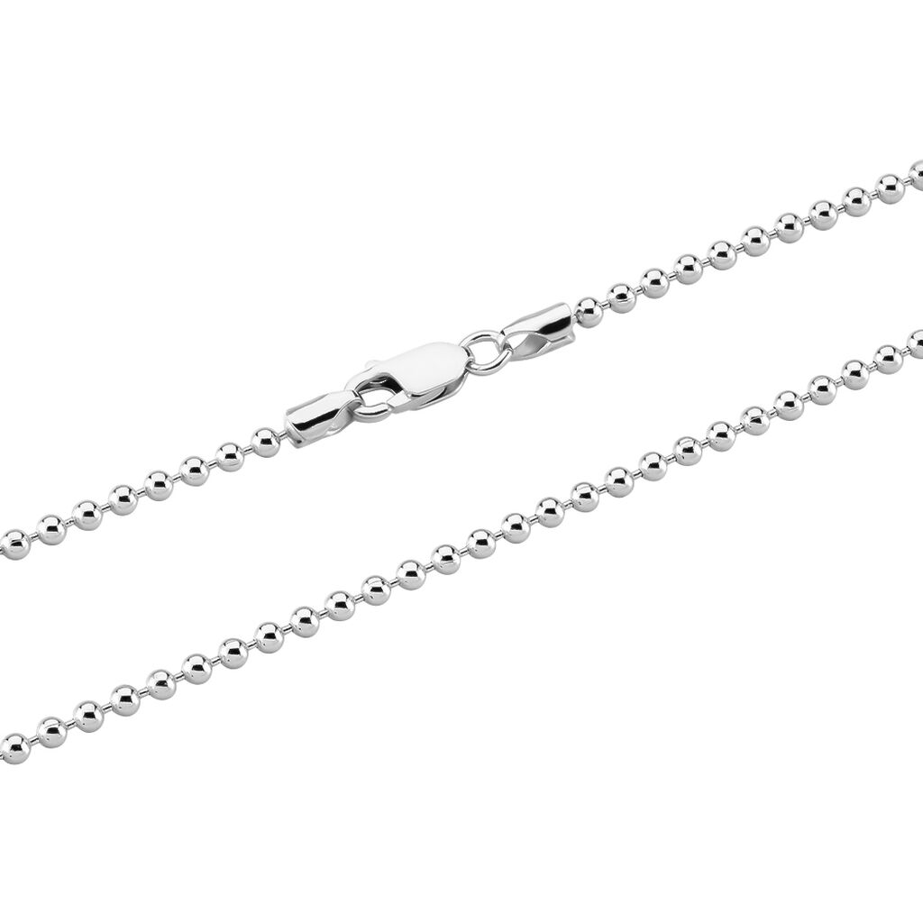 Collier Nateo Boules Argent Blanc