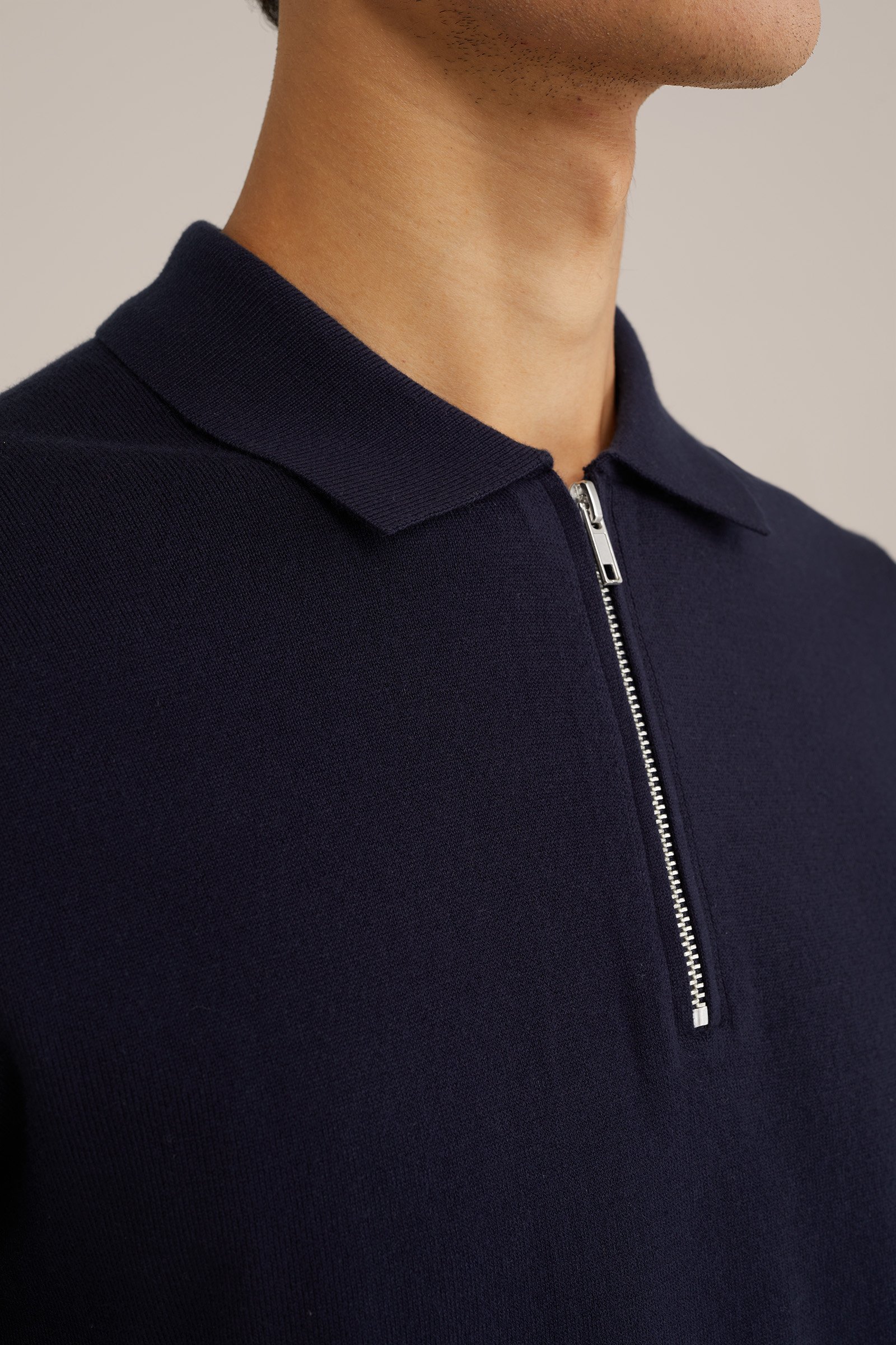 trui met rits WE Fashion Donkerblauw