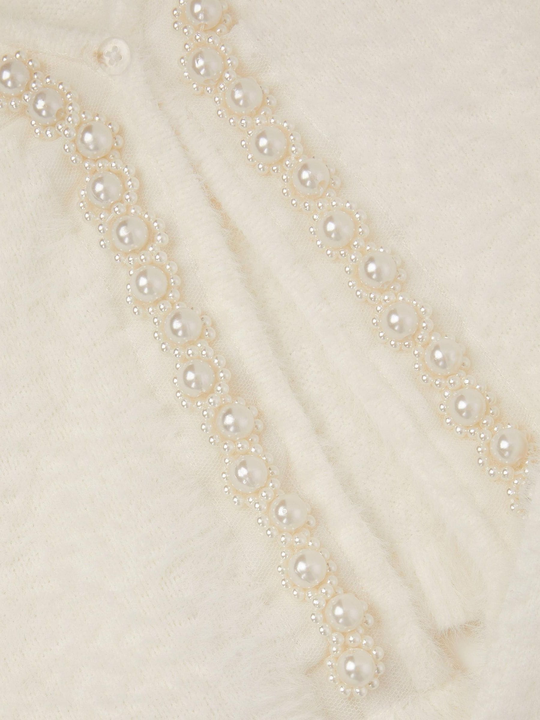 Monsoon - pluizig vest met parels
