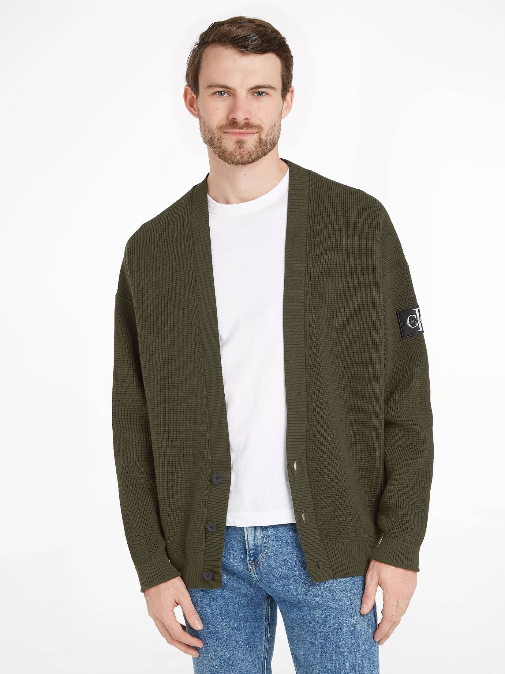 CALVIN KLEIN JEANS| Herren Strickjacke BADGE SKATER CARDIGAN