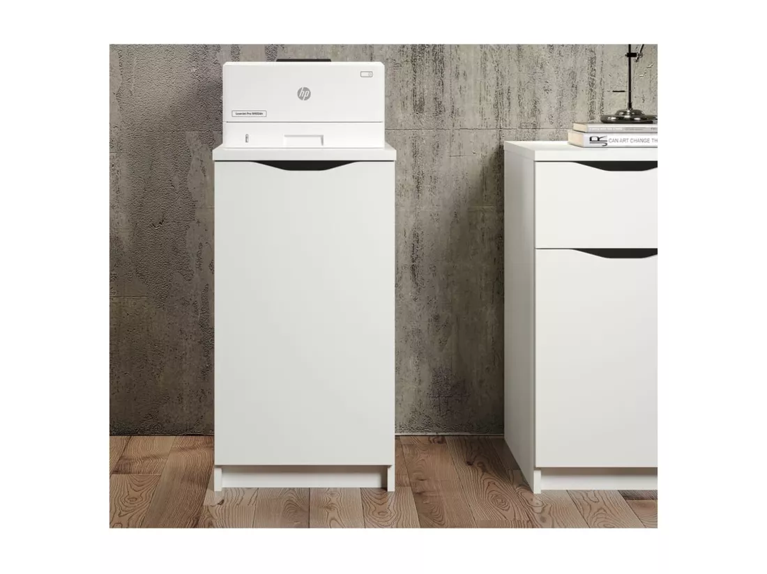 Caisson de bureau 1 porte laqué blanc Badi