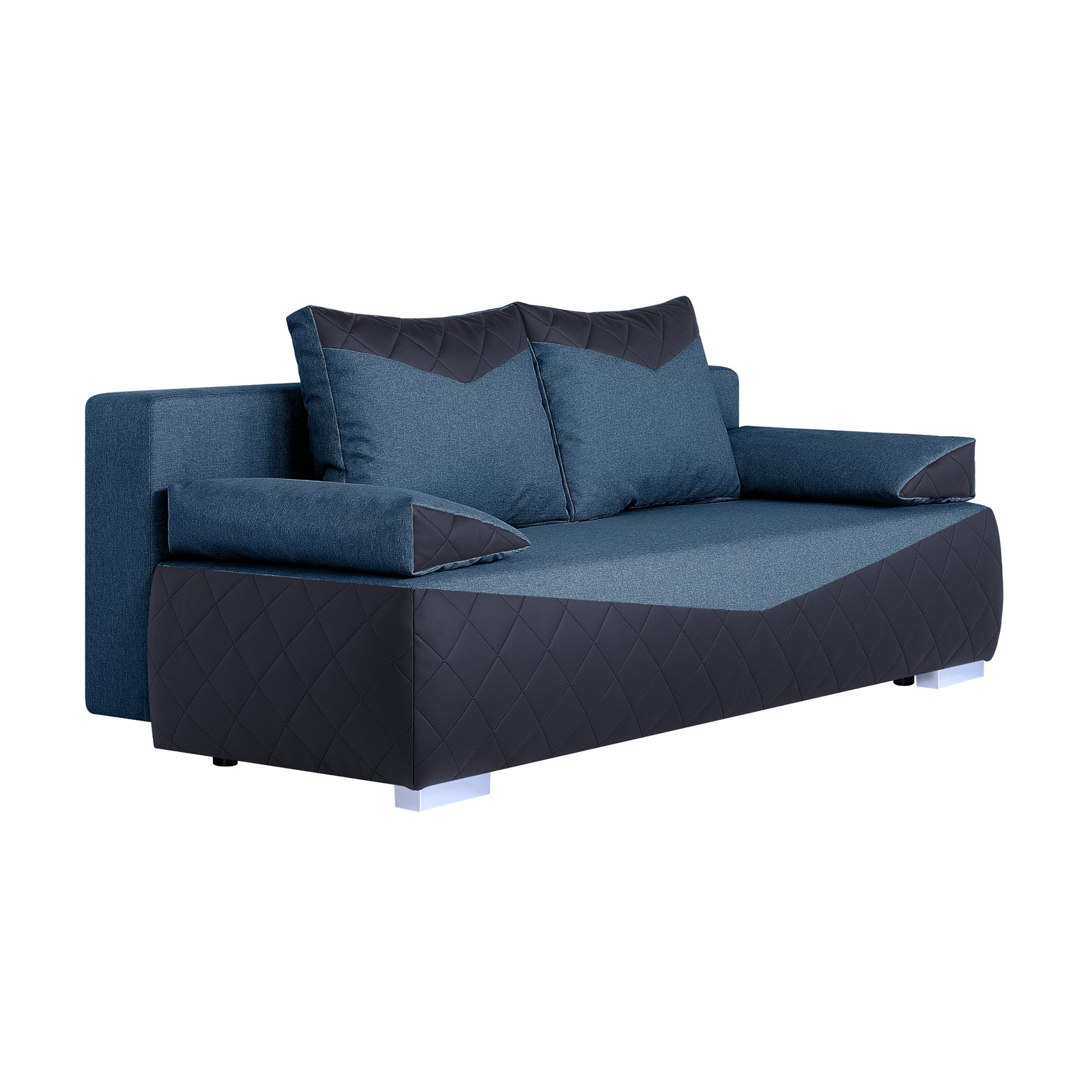 Boxspringsofa - schwarz-night sky - Karosteppung - Dauerschläfer