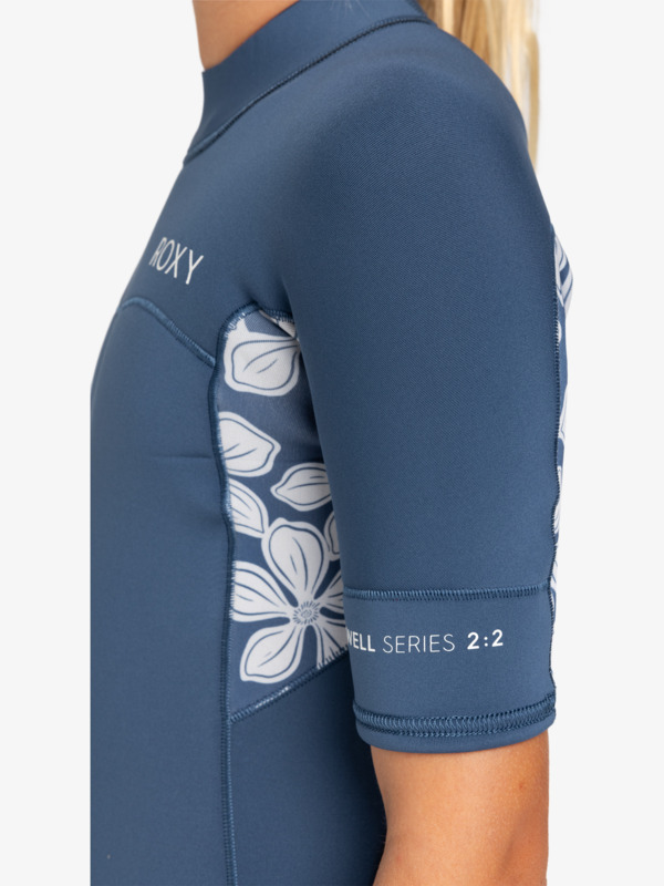 2mm Swell Series Springsuit manches courtes back zip Bleu Fille 8-16 ans