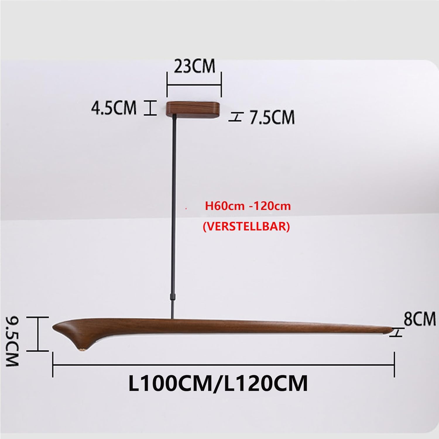 Led Pendelleuchten Esstisch Walnuss Lineare Hängelampe Dimmbar Mit Fernbedienung Esszimmerlampe Holz Pendelleuchte Höhenverstellbar Holzlampe Für Esszimmer Küche esstischlampe hängend (Walnuss, 120CM)