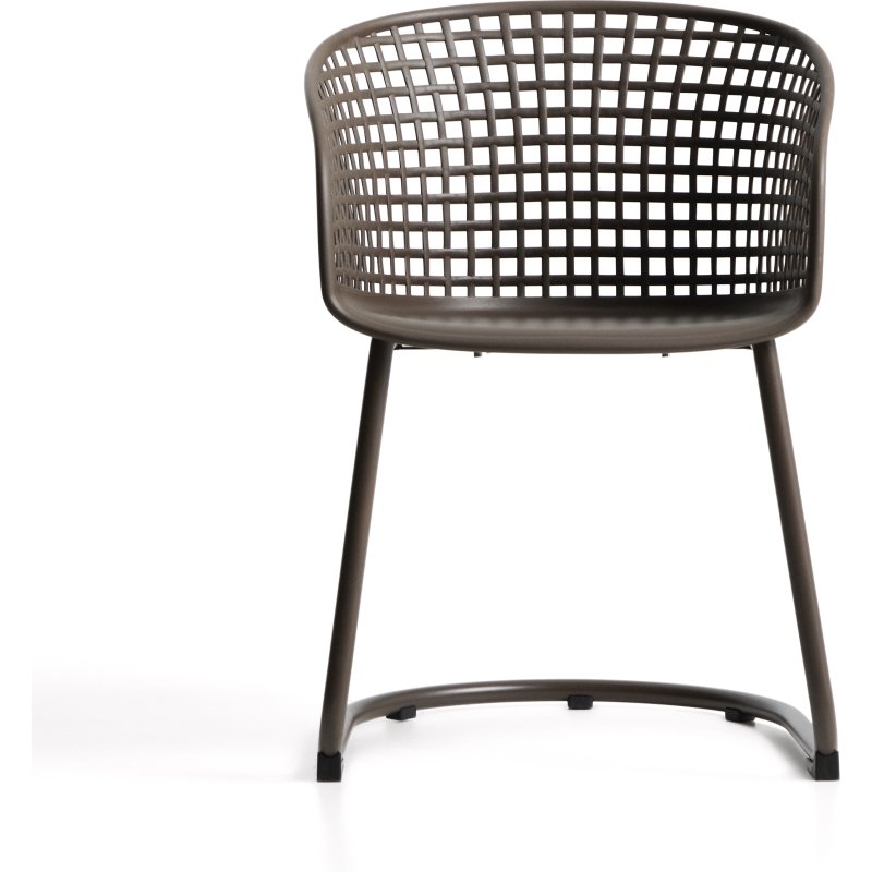 Chaise d’extérieur Tenaro en plastique avec structure en acier marron