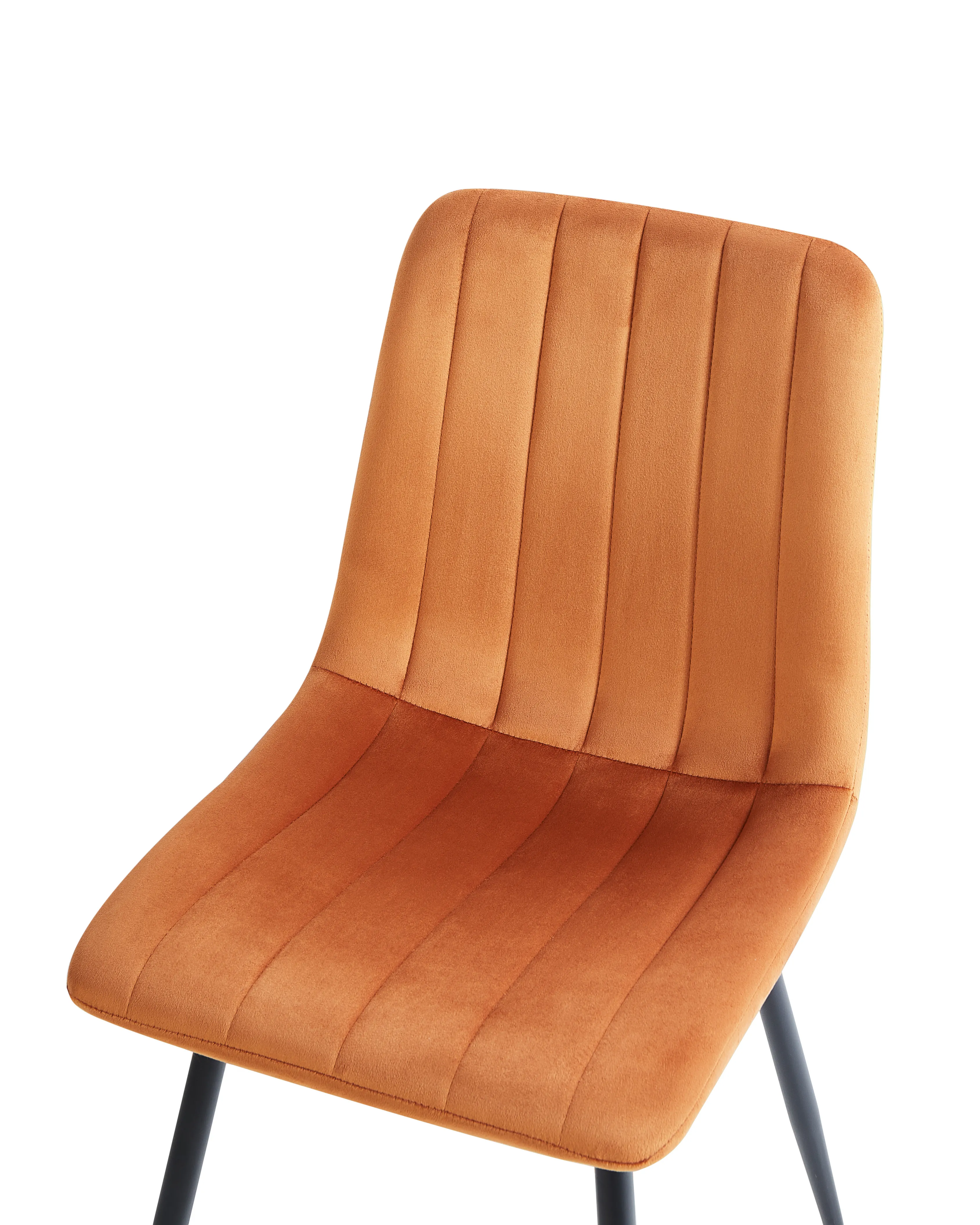 Set van 4 eetkamerstoelen KALISPELL Fluweel Oranje