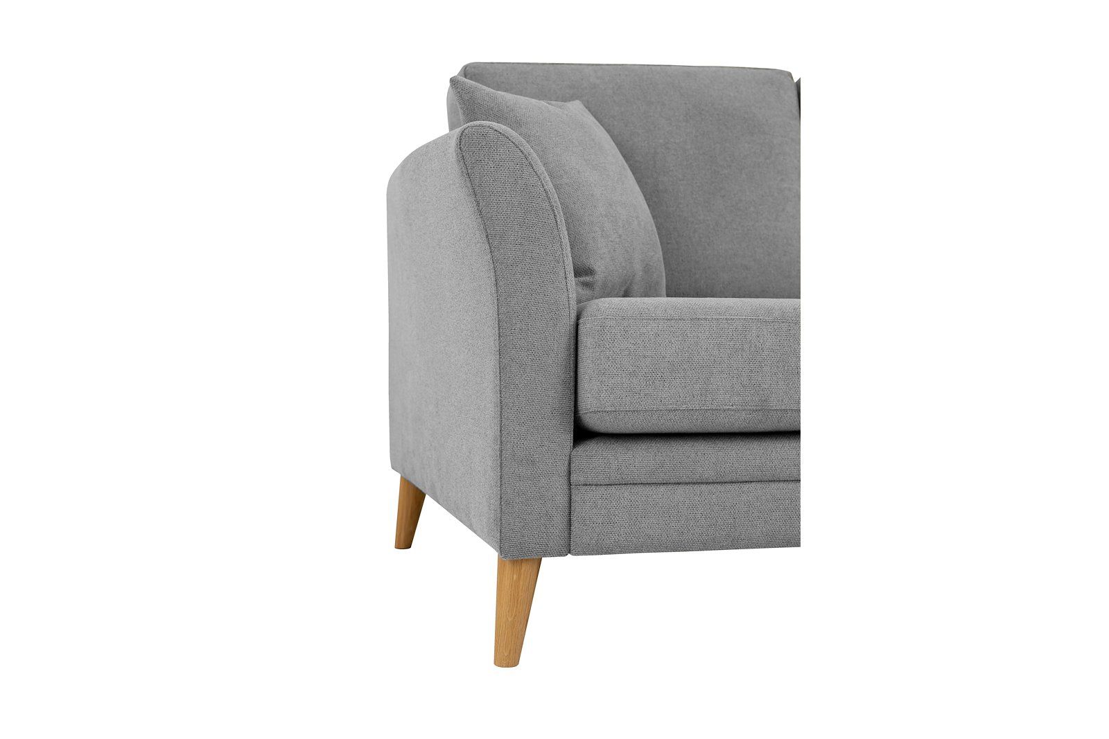 Eden hjørnesofa 23 hjørne i tekstil Brooklyn 3/1 Light Grey med ben i eik natur (15137).