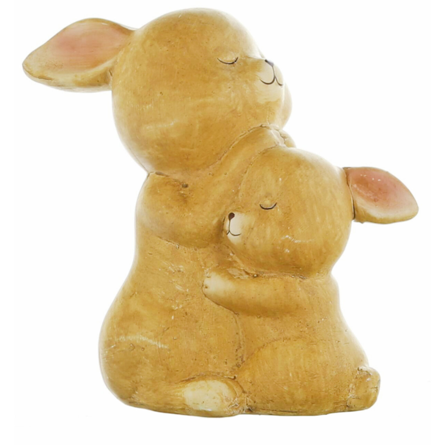 Keramiksteller Hase mit Baby braun