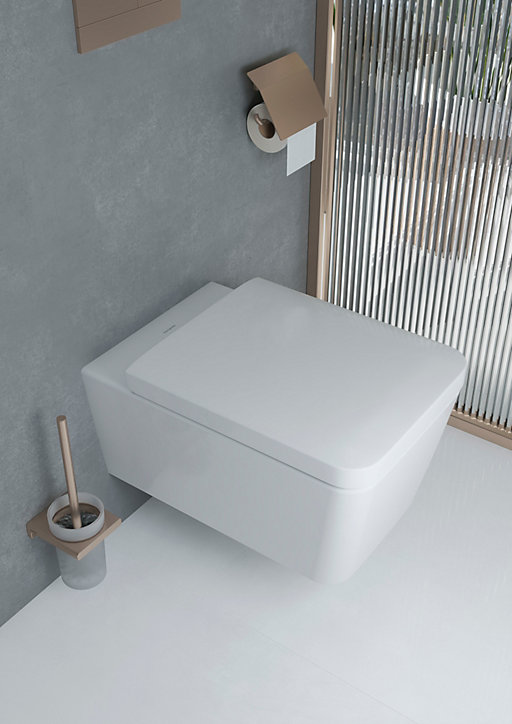 Porte-brosse WC mural bronze brossé Hansgrohe
