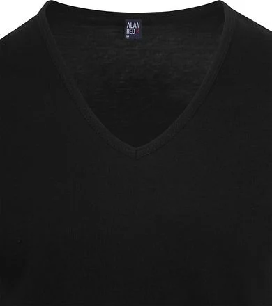 Alan Red V-Hals Dean T-Shirt (2Pack) Zwart 6661/2P/99 Dean T-shirt Black