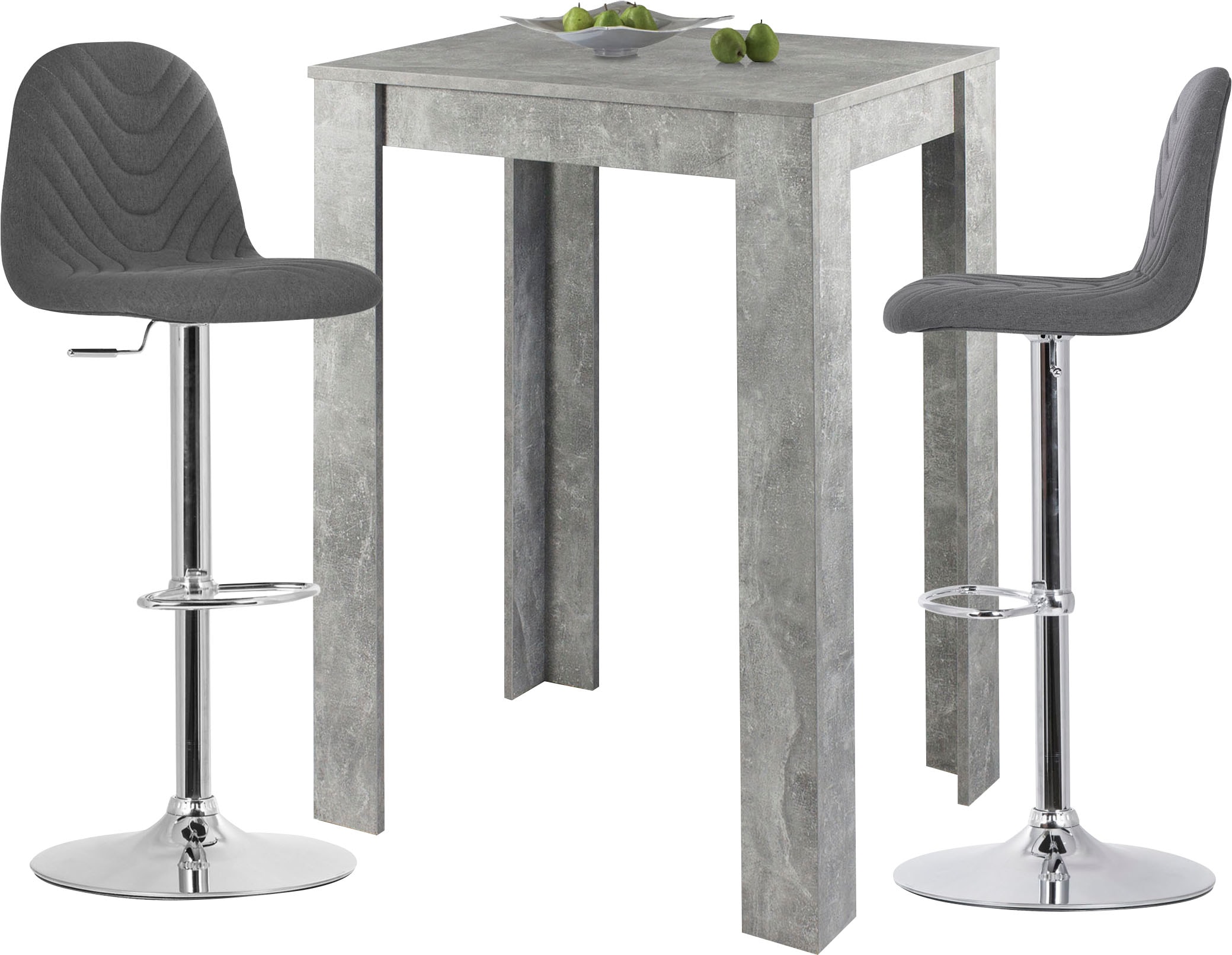 byLIVING Barhocker »Casino 01« Set, 2 Stk. tlg. drehbar mit Höhenverstellung, Bezug in Webstoff, Metall-Gestell