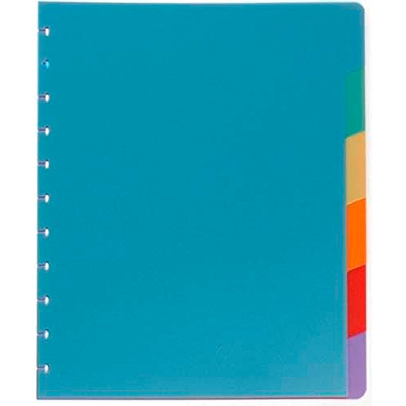 Intercalaire A4+ polypropylène coloré Atoma 6 onglets neutres multicolores - 1 jeu